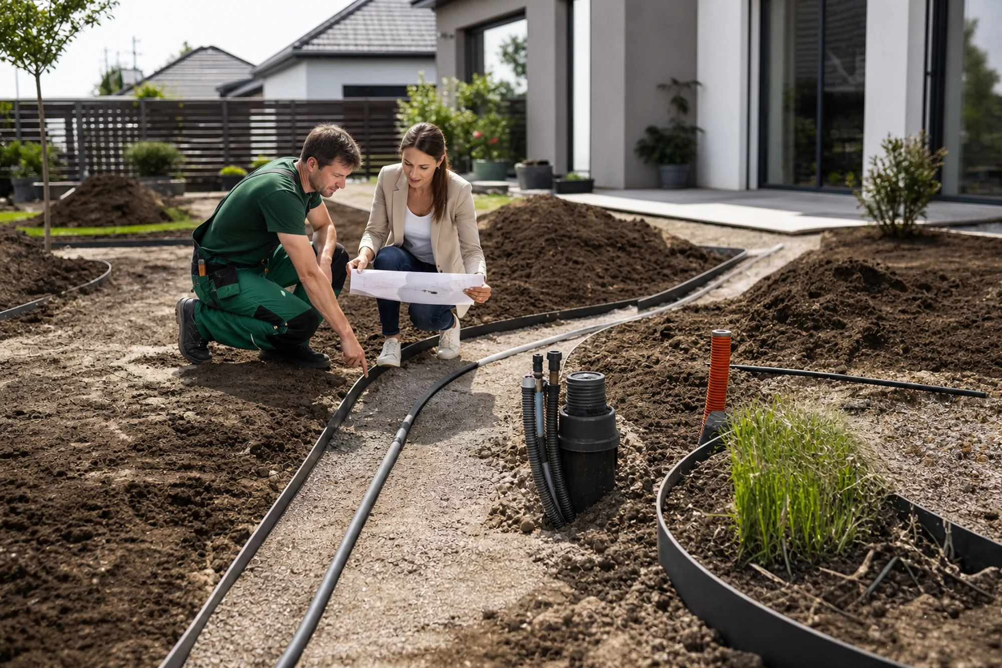 Príprava pôdy a technických trás pred výsadbou záhrady