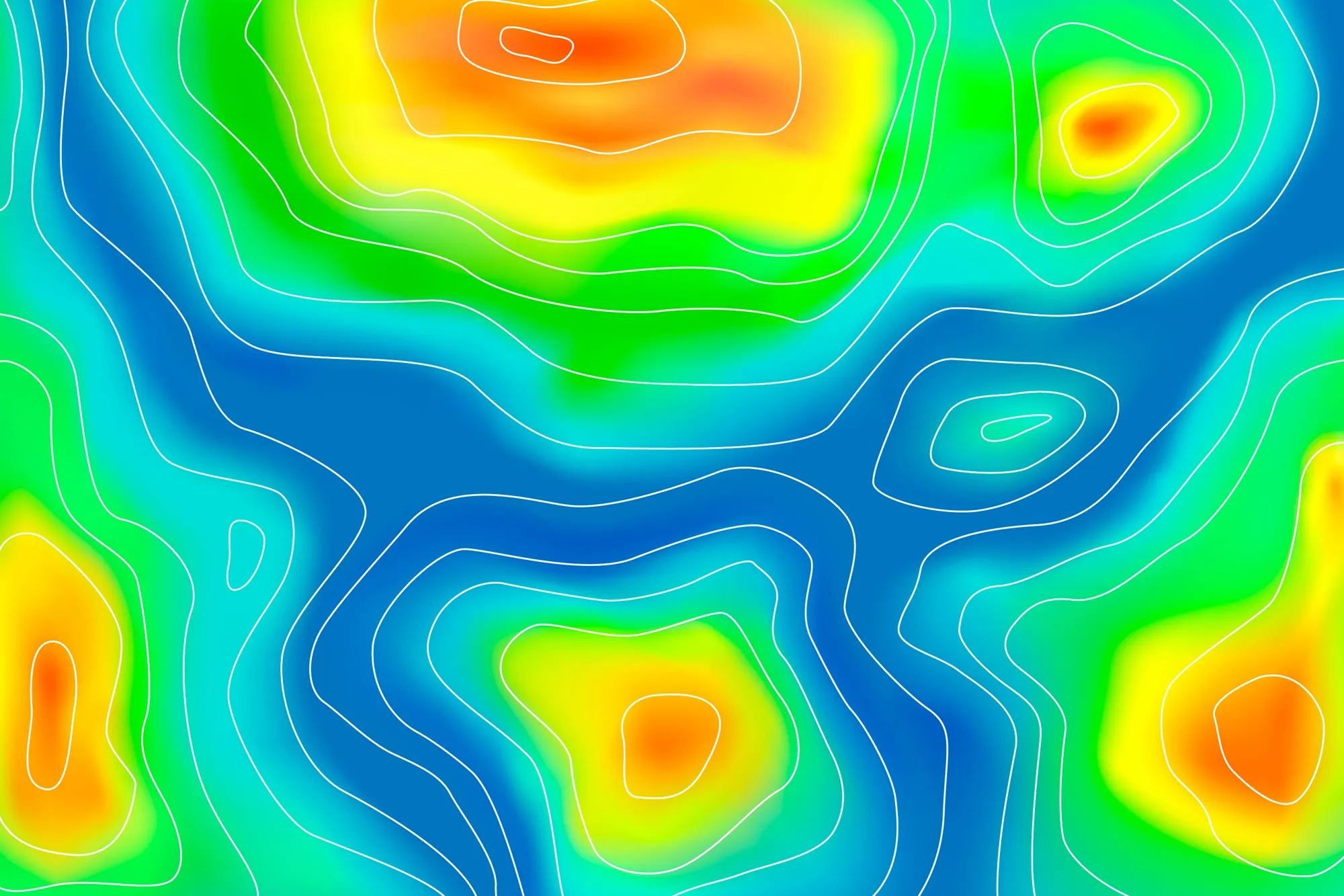 Mapa intenzity tepelného ostrova – farebné rozdelenie teplôt v mestskom prostredí