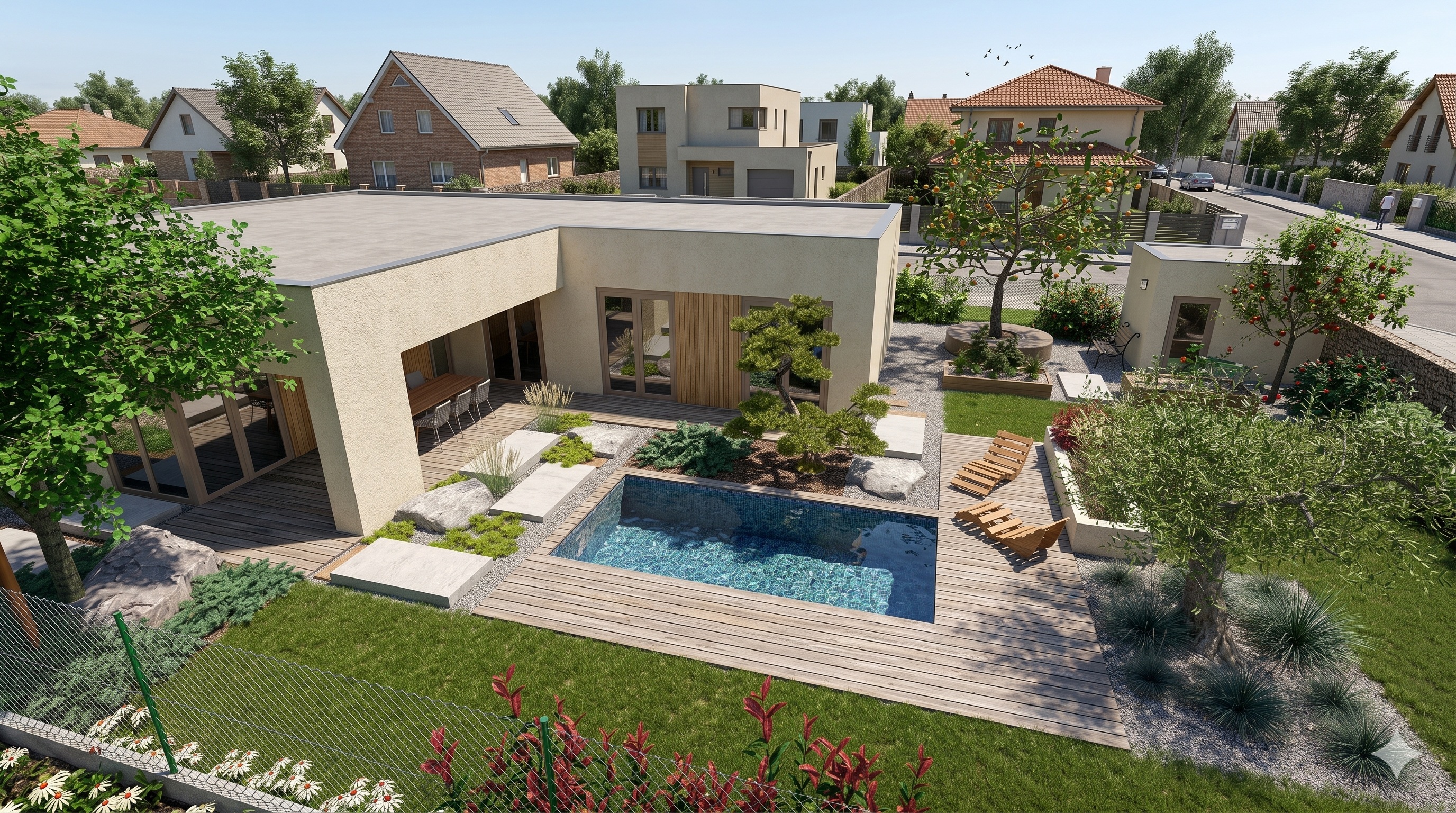 Ukážka vizualizácie k pôdorysu záhrady