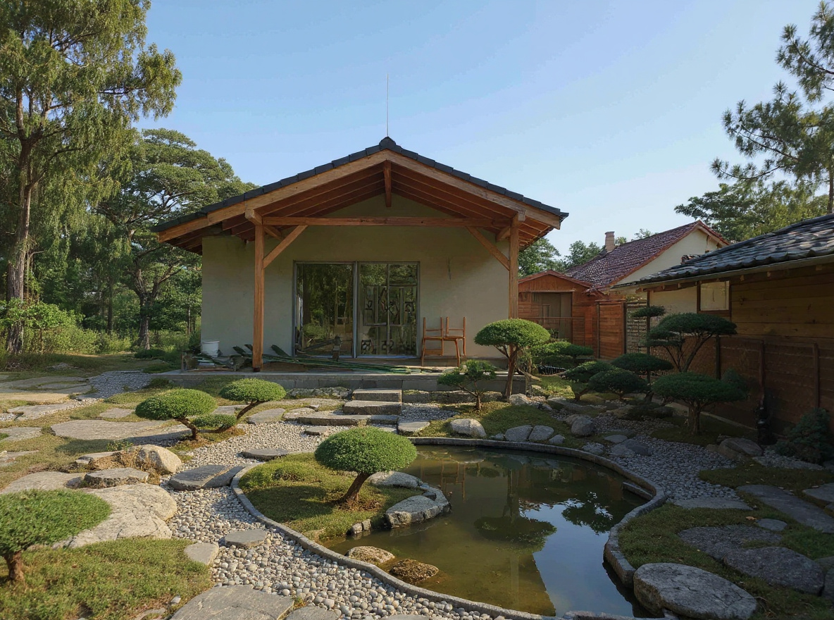 AI návrh záhrady v japonskom zen štýle