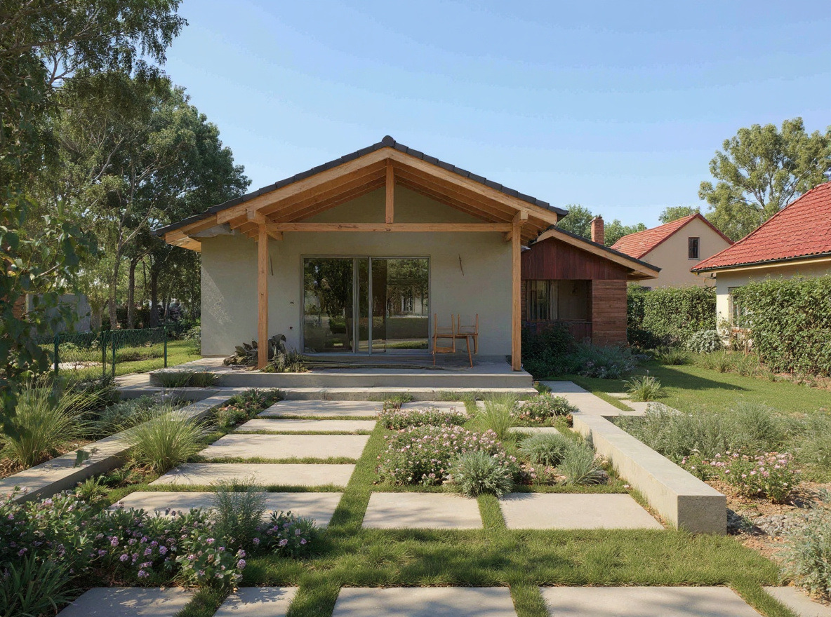 AI návrh záhrady v modernom minimalistickom štýle