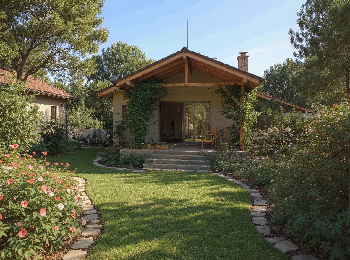 AI návrh záhrady v rustikálnom vidieckom štýle