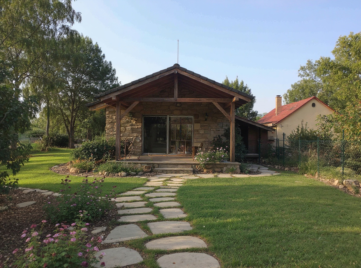 AI návrh záhrady v rustikálnom vidieckom štýle